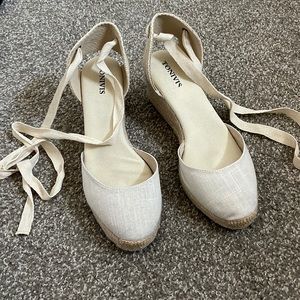 Women’s Platform Wedges Espadrilles, 3" Wedge, Soft Ankle-Tie Strap, Closed Toe